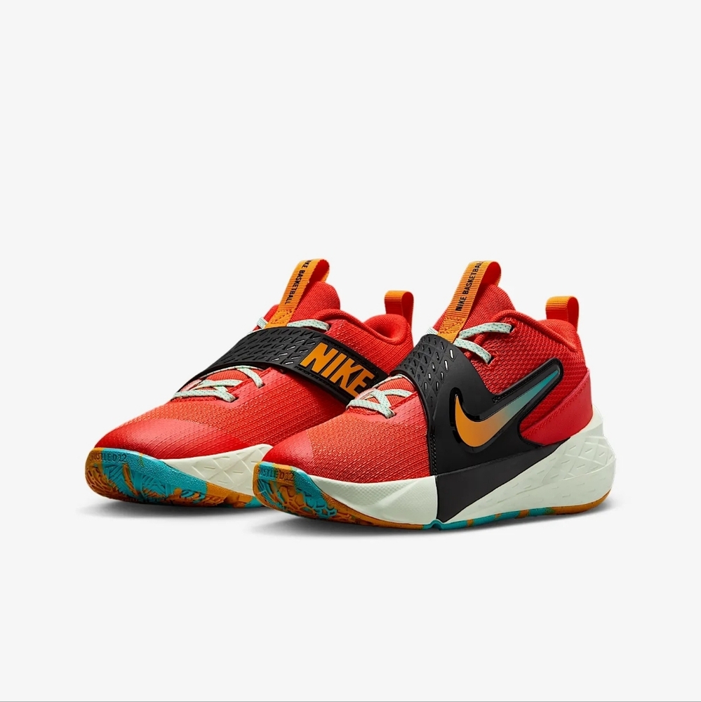 Nike Team Hustle D 12 Big Kids' Red and Black Athletic Shoes - Picture 5 of 7
